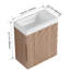 Meuble-lavabo mural 18,5 po, meuble-lavabo flottant avec lavabo en résine, meuble-lavabo simple avec porte simple à fermeture douce pour la salle de bain, noyer naturel-1578905002