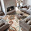 Tapis beige multicolore à volutes botaniques-867203787