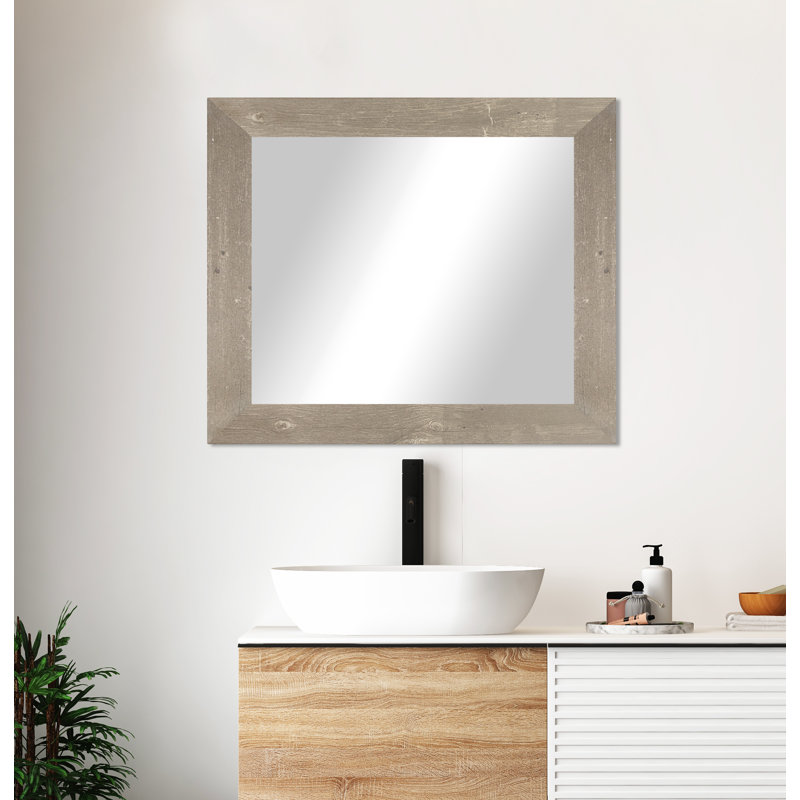 Miroir décoratif, 33 po x 34 po, Brun récolte