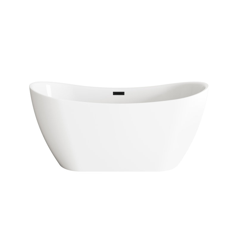59 Inch Bathtub with Trim, Matte Black