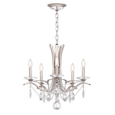 Vesca 5 Light 23in x 20in Chandelier in Ferro Black with Clear Heritage Handcut Crystals