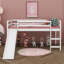 Lit mezzanine simple avec glissoire intégrée pour un plaisir ludique-1932787282