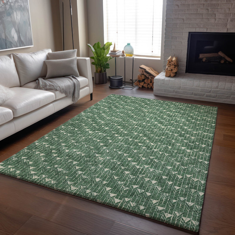 Tapis vert Cerrito AMF514 lavable à la machine de qualité supérieure, Rectangulaire 3 pi x 5 pi