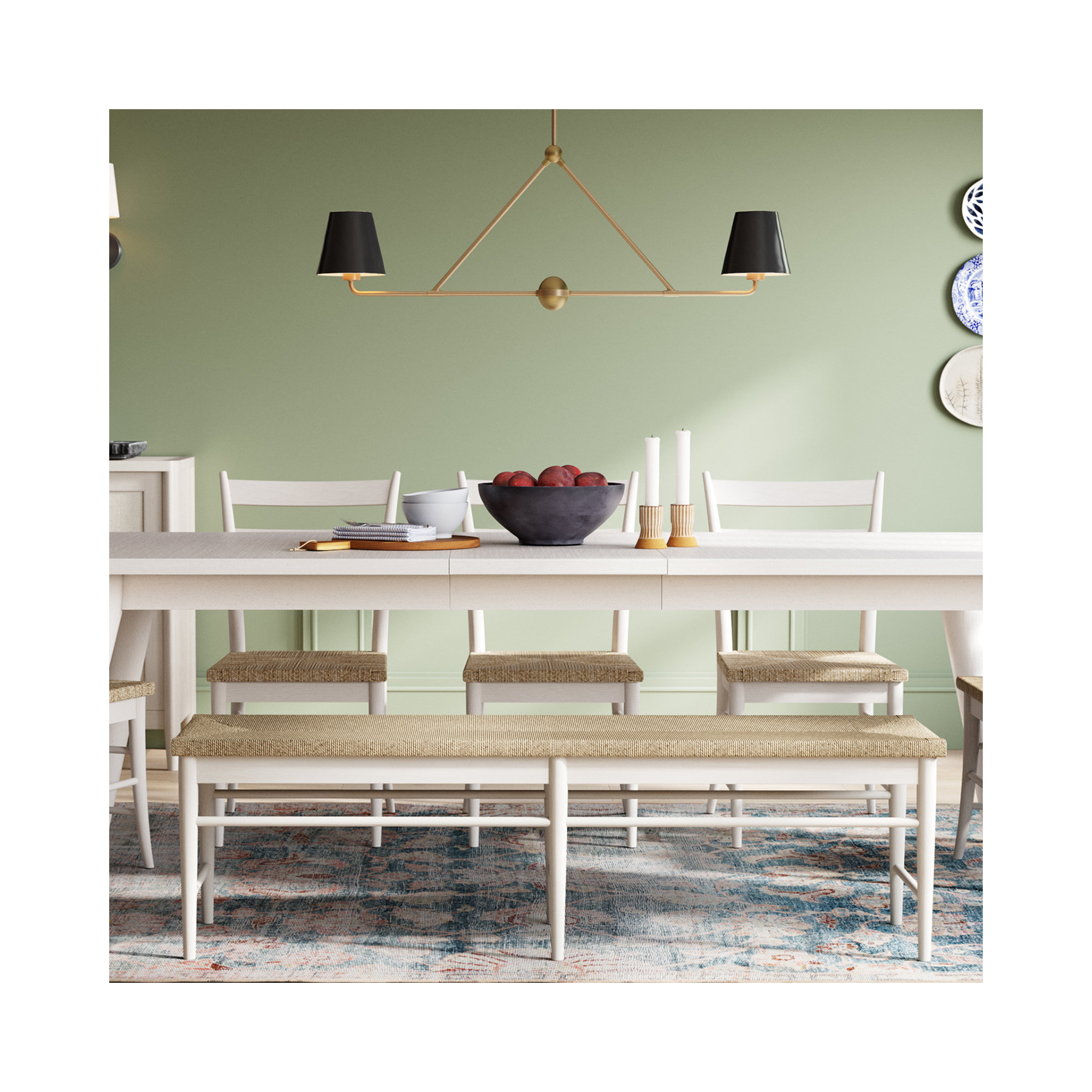 Faye Dark Teal/Beige Rug, Rectangle 6' x 9'