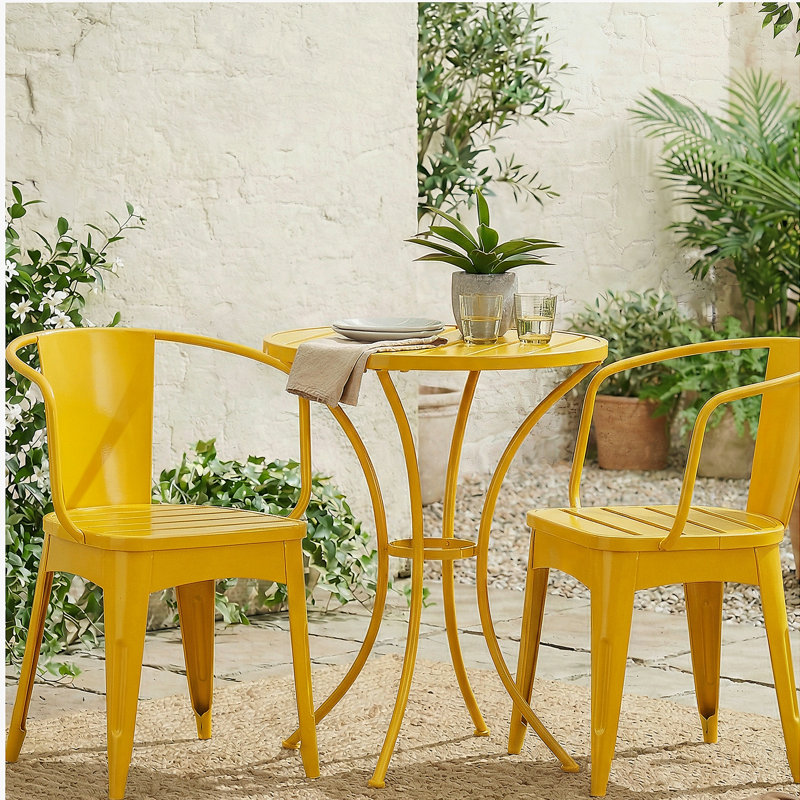 ENSEMBLE MÉTAL 3 PCS COLMAR, Jaune