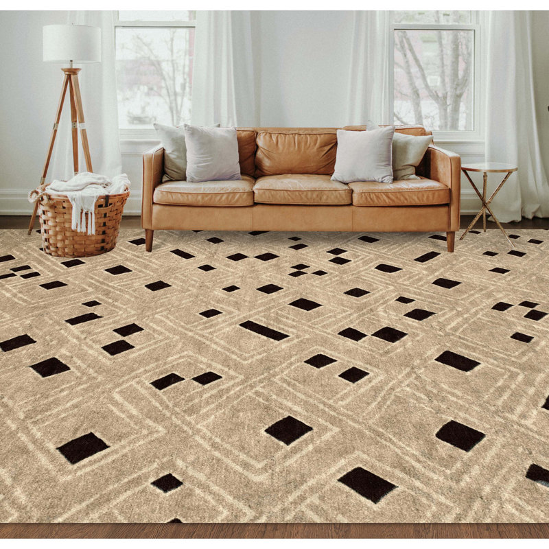 Wool Geometric Area Rug, Rectangle 9' x 12'