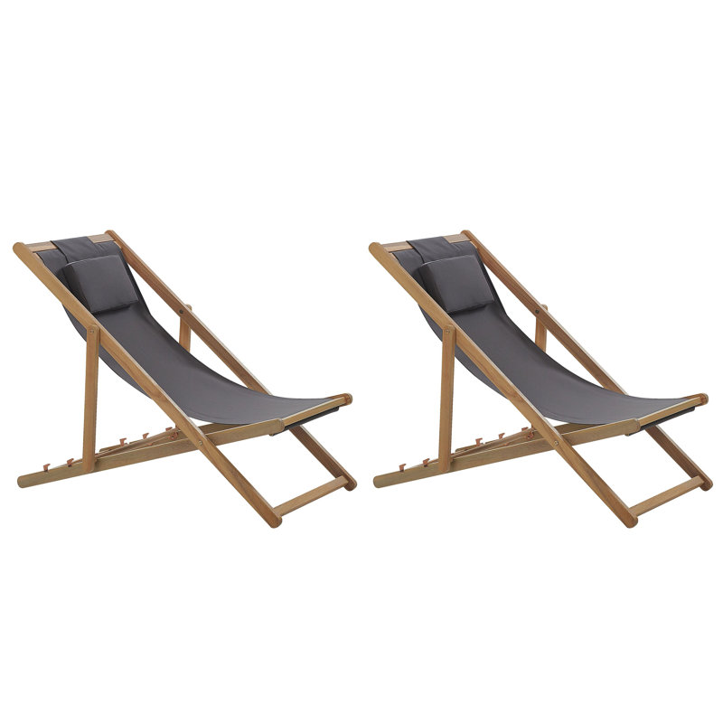 Aadhish Folding Deck Chair, Grey, 2