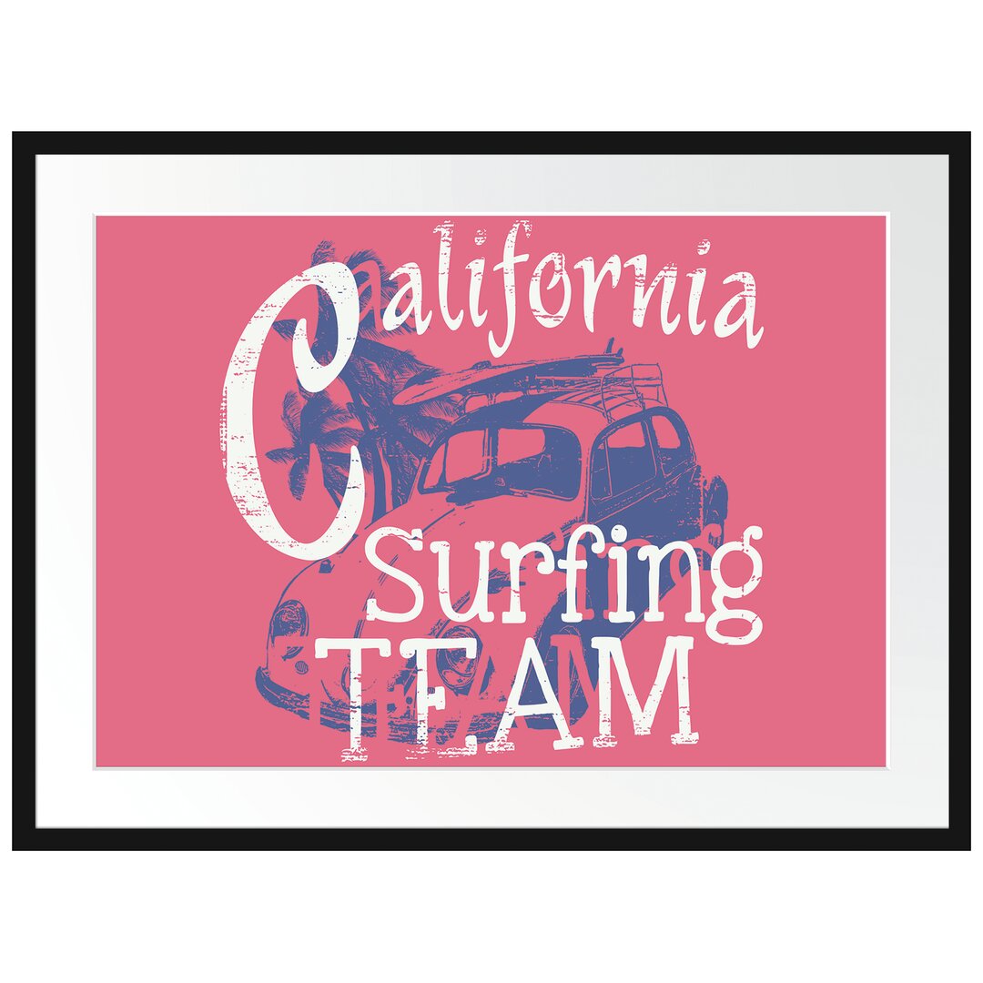 Gerahmtes Poster Kalifornien Surfing-Team Light