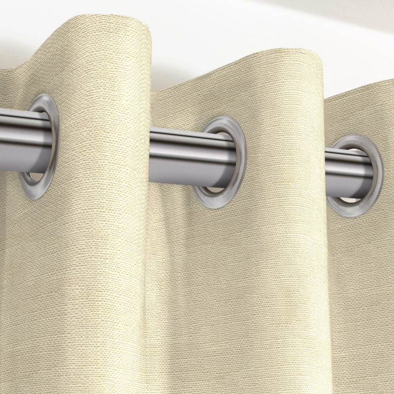 Calijah Blackout Curtain Pair, Cream Beige, Width 116 x Drop 137cm