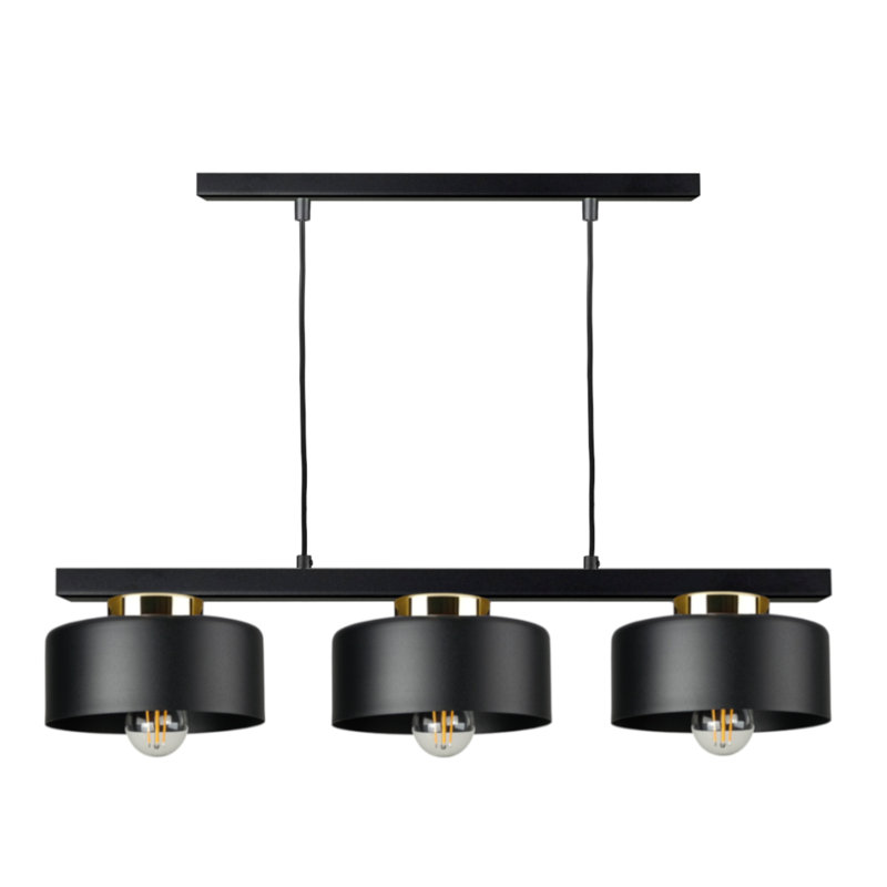3 - Light Drum Pendant, Black