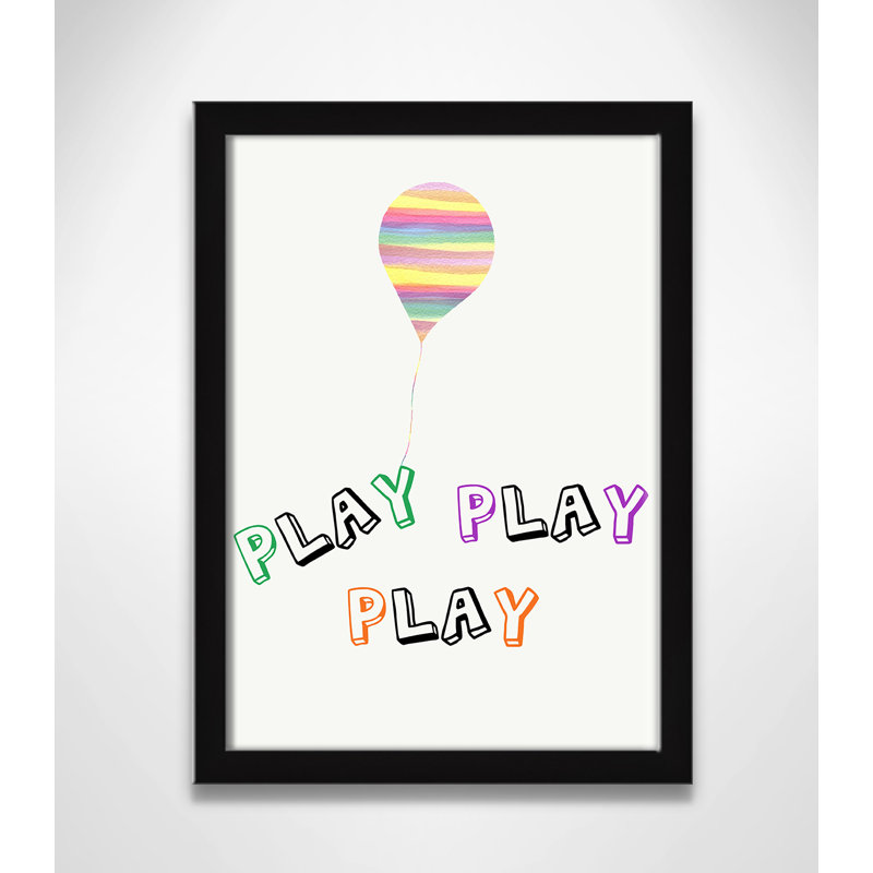 Play Play Play, impression sur papier, H 14 po x l 10 po x P 1,18 po, Encadré de boîte noir