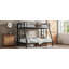 Lit superposé simple au-dessus d'un lit double en métal durable avec rangement sous le lit, parfait pour économiser de l'espace et de la sécurité-1245958624-1245958625