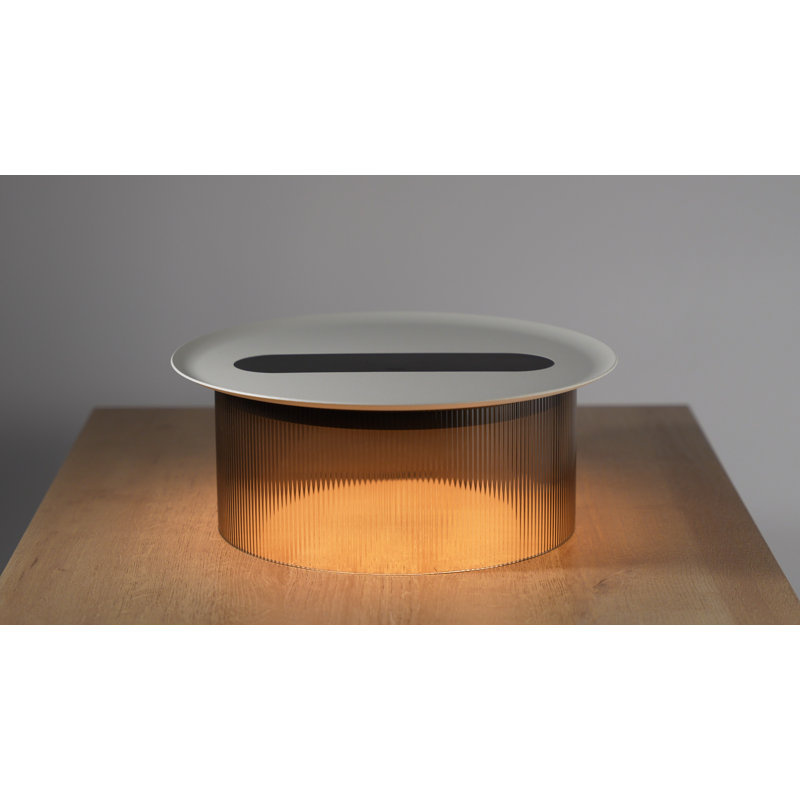 Carousel Table, Bronze, White, 4.3" H X 12" W X 12" D