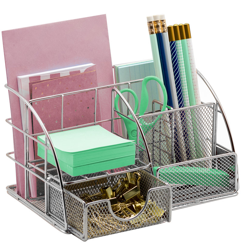 Sorbus All-in-One Desk Organizer in Stylish, Silver