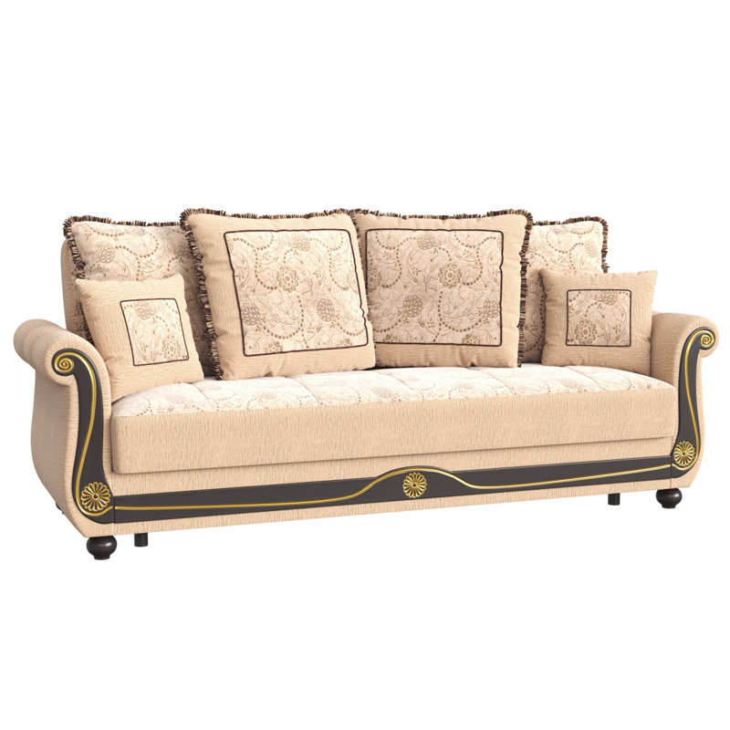 Canapé-lit rembourré avec rangement Primenest Timberline, Beige