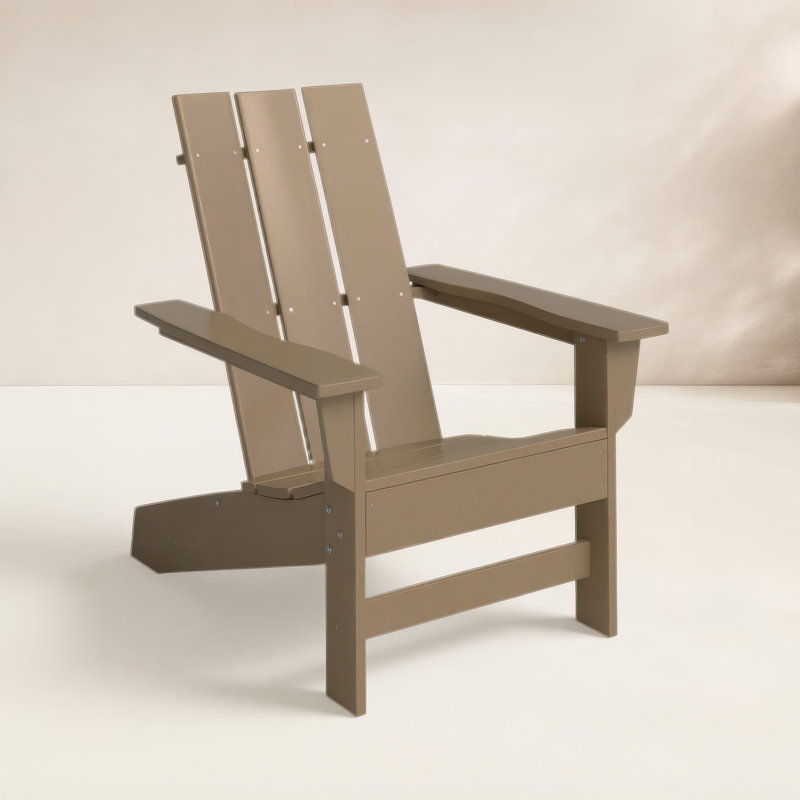 Chaise Adirondack en PEHD toutes saisons Ratcliff, Bois patiné