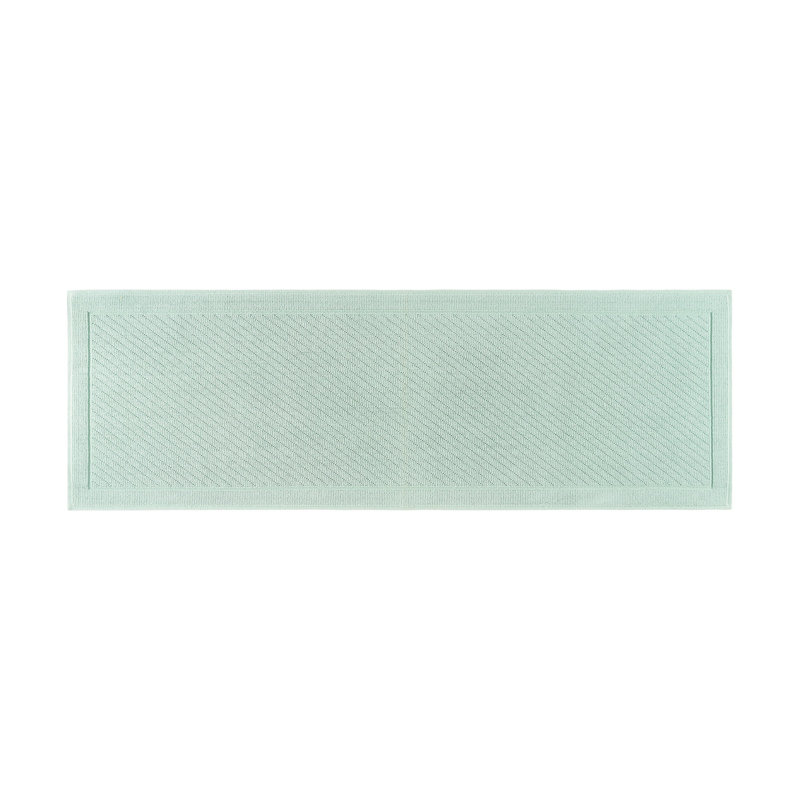Host and Home Modern Double Weave Textured Cotton Bath Rug with Non Slip Backing, Single - 20" L x 60" W, Green