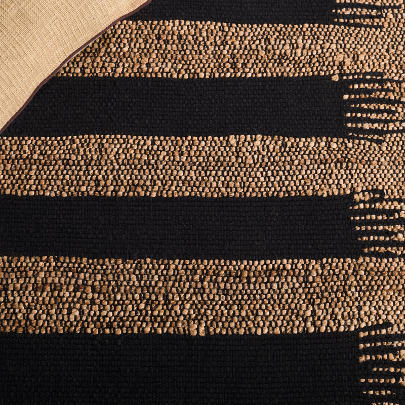 Natural Fiber 124 Hand Woven 70% Jute; 30% Cotton Abstract Rug, Rectangle 4' x 6'
