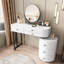 Modern Minimalist Dressing Table with Mirror and Side Cabinet Makeup table, Easy Assembly Vanity