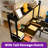 Chilmark L Shaped Desk with Hutch, LED Lights, Reversible Corner Desk with Power Outlet-540284342