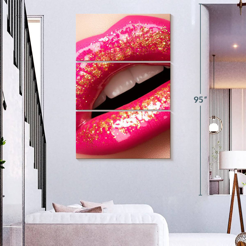 Shuttleworth Sparkling Pink Lips, 32" H x 20" W