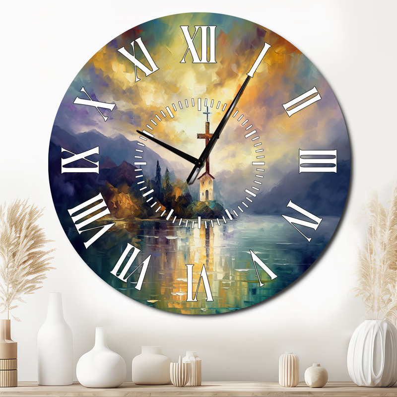 Horloge murale à croix blanche, Surdimensionné