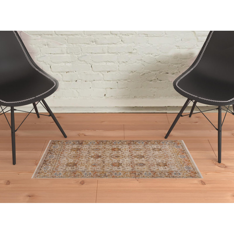 Tapis rustique rétro style bohémien, Rectangle de 2 pi x 3 pi