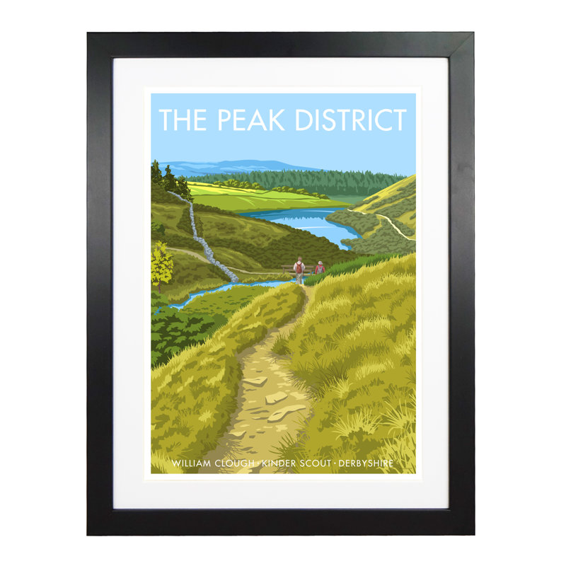 The Peak District by Stephen Millership - Print, 43.5cm H x 33.5cm W x 2.2cm D, Black