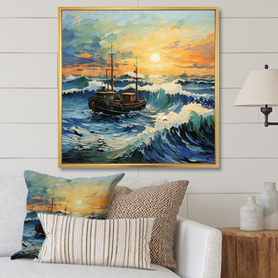 Vangogh paysage marin avec pêche en V