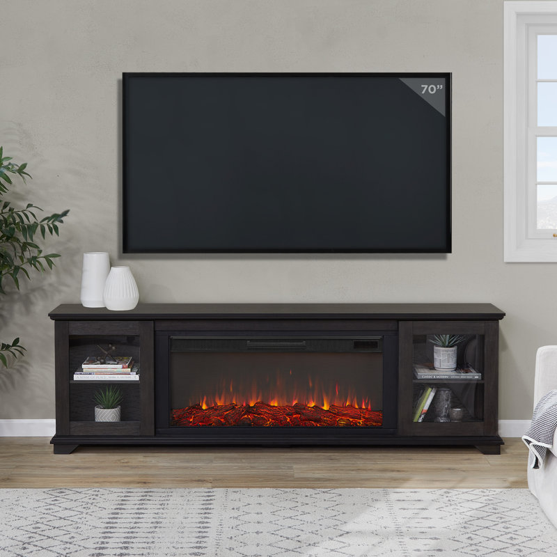Benjamin 83" Landscape Electric Fireplace by Real Flame, Weathered Wood