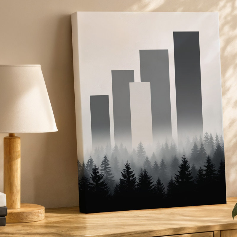 Reproduction d'art sur toile, "minimaliste" en noir et blanc, H 9 po x l 12 po