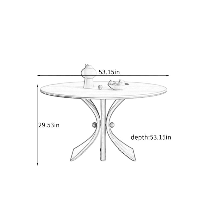 Table avec plateau en pierre, solide et exquise., H 29,53 po x L 53,15 po x l 53,15 po