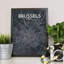 Brussels City Map - No Frame Print-803863854