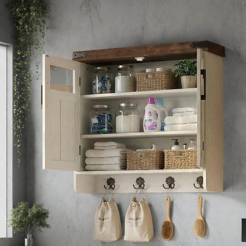Armoires à pharmacie peu encombrantes, aspect bois 24 po x 9 po x 25 po, maison de campagne
