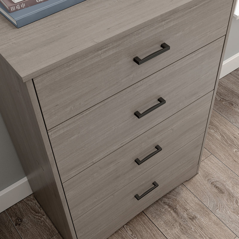 Commode 4 tiroirs, finition brune