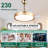 42 Inch Retractable Ceiling Fan With Lights, Modern Silent DC Motor 6 Speeds Chandelier Ceiling Fan For Bedroom-974630742-974630736