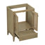 Meuble-lavabo 24 po sans lavabo, base seulement, armoire en rotin avec portes et tiroir, cadre solide et panneau de fibres à densité moyenne, naturel