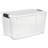 Sterilite Clear Plastic Stackable Storage Bin with White Latch Lid