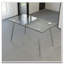 Table de salle à manger en verre, table rectangulaire moderne avec plateau en verre trempé et pieds en métal argenté, table de cuisine simpliste, table polyvalente pour le bureau personnel (0 dégât)