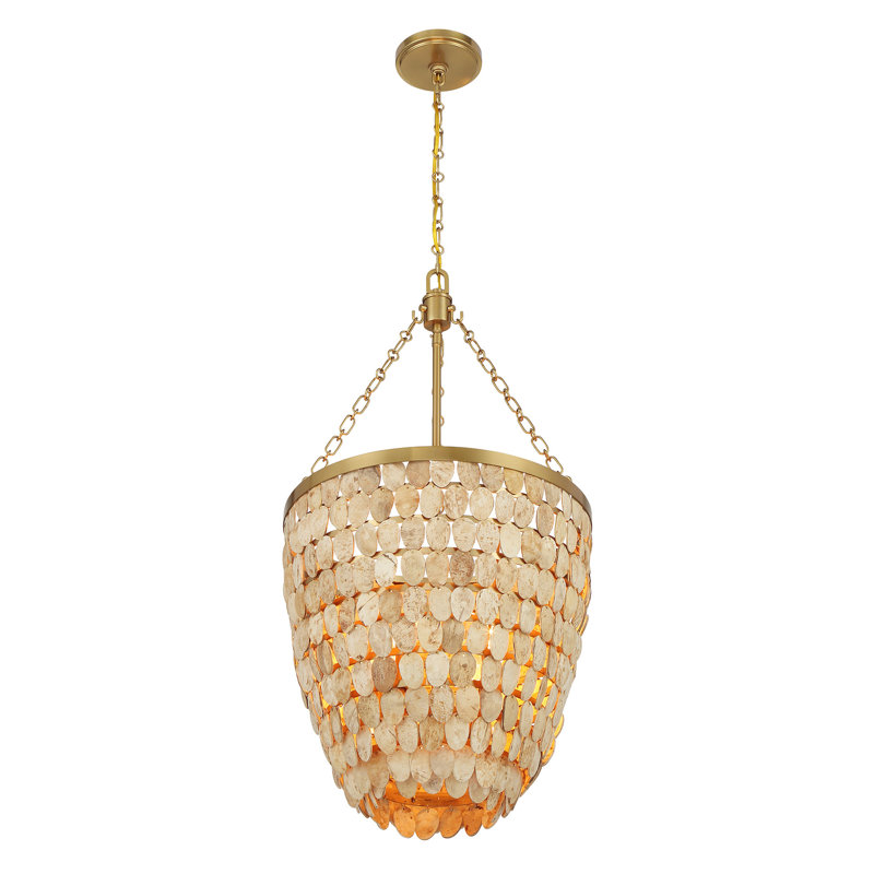 Catalan 4-Light Pendant in Warm Brass by Breegan Jane