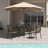 4 - Person Metal Patio Dining Set with 1 Square Table and 4 Arm Chairs