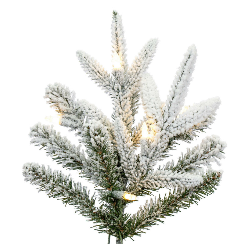 Artificial Fir Christmas Tree with Lights, 6.5', Clear/White