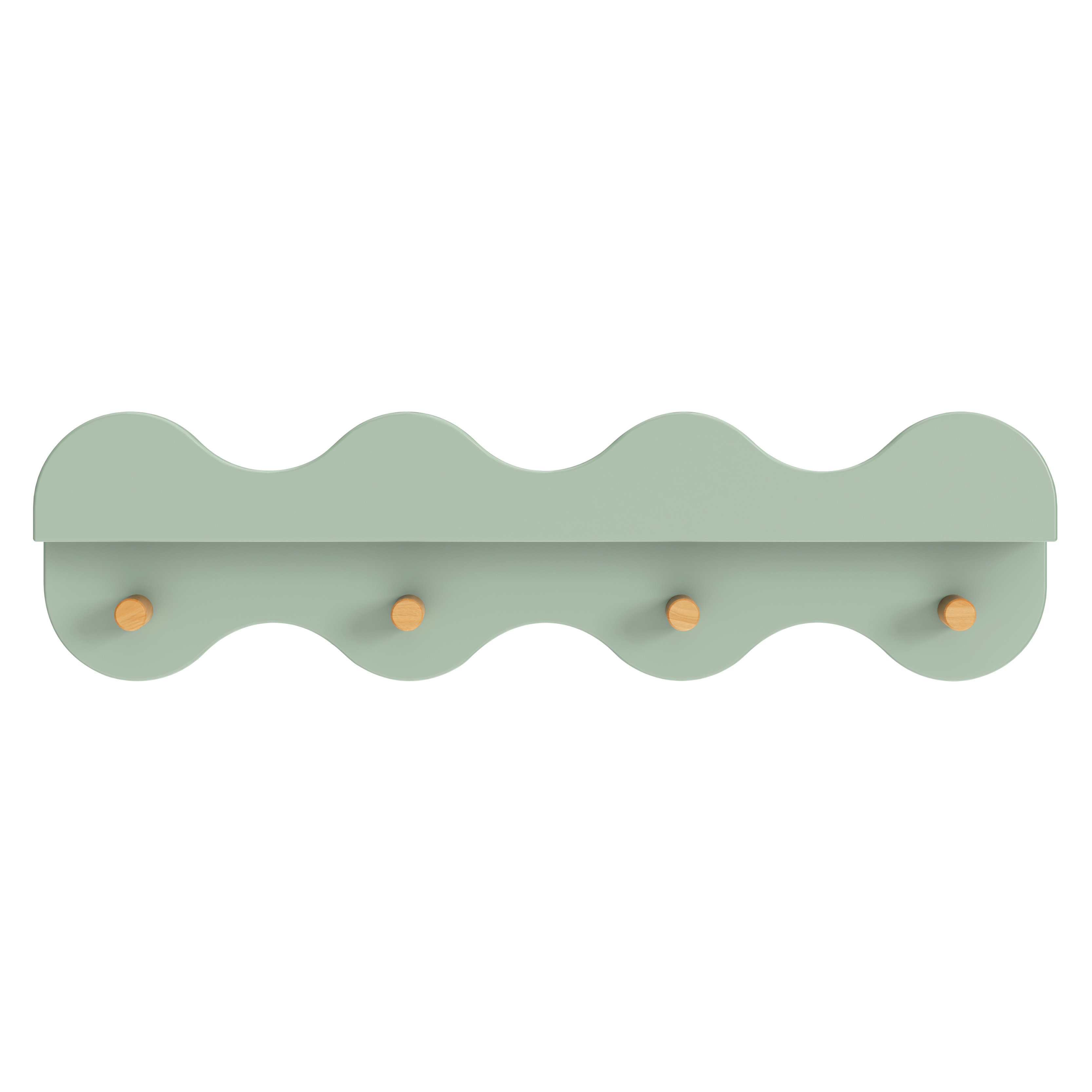 Wave Bookshelf with Hooks