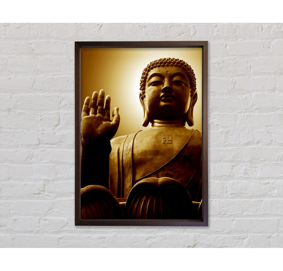 Sepia Buddha Statue - Einzelner Bilderrahmen Kunstdrucke auf Leinwand