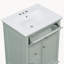 Meuble-lavabo autoportant de 24 po avec comptoir d'évier, armoire en bois massif et panneau de fibres à densité moyenne avec 1 tiroir rabattable et 2 tiroirs, tablette réglable, vert-738906868