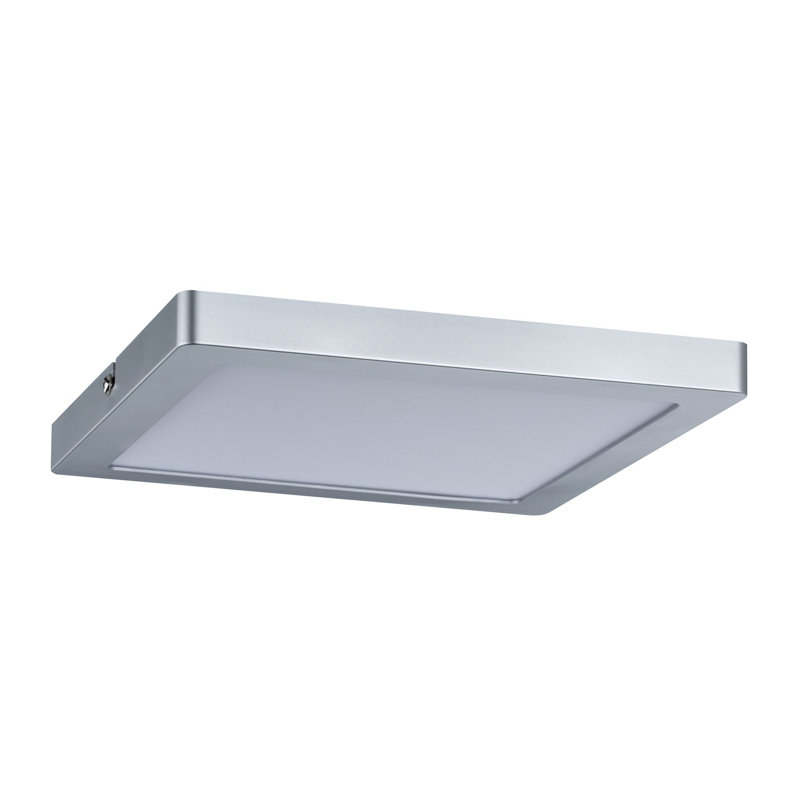 LED Flush Mount, Matt chrome, 2cm H x 22cm W x 22cm D