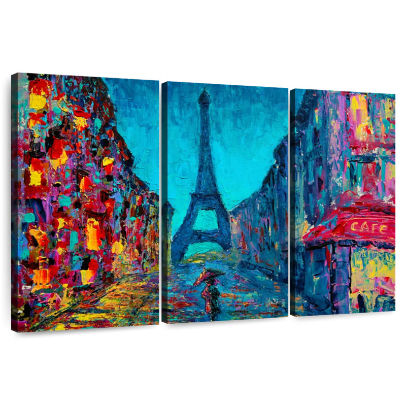 Sebbie Paris Night Stroll Abstract, 36" H x 57" W