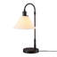 Lampe de table 20 pouces noir mat avec abat-jour en tissu blanc