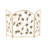 Cole And Grey Metal Foldable 3 Panel Fruit Fireplace Screen With Leaf Accents