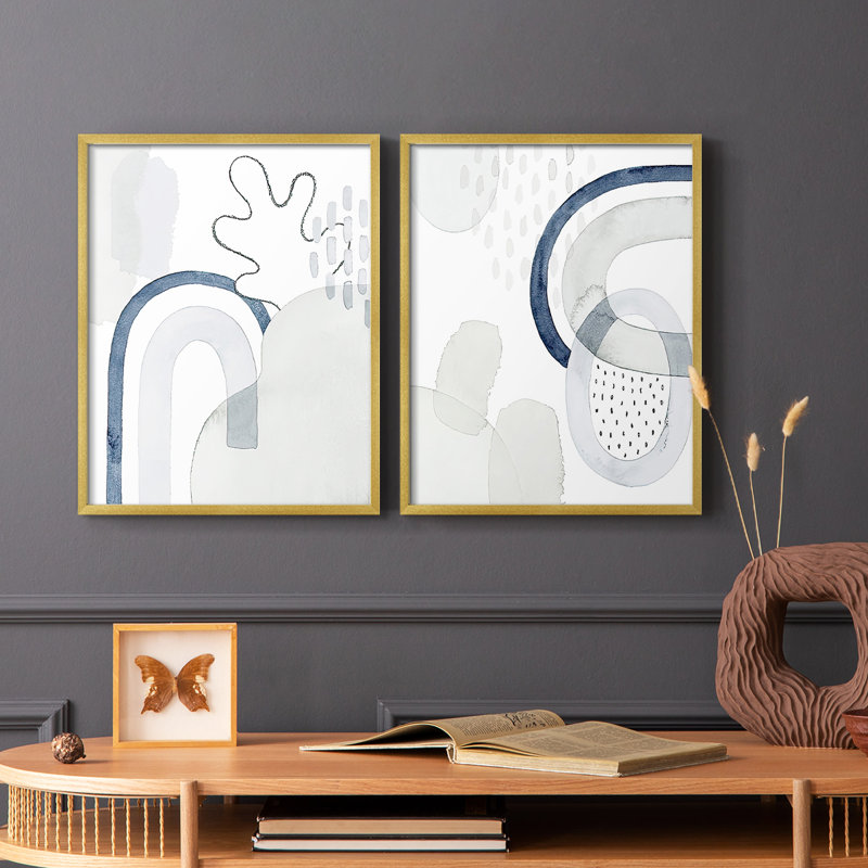 Impression encadrée légère et minimale I-Premium - prête à être accrochée - aucun clou requis - aucun clou requis, Doré